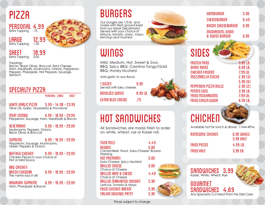 ted clarks deli menu